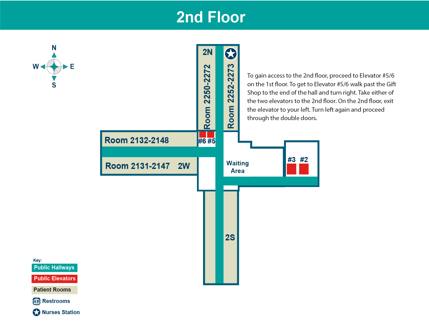 FHN Memorial Hospital second floor layout